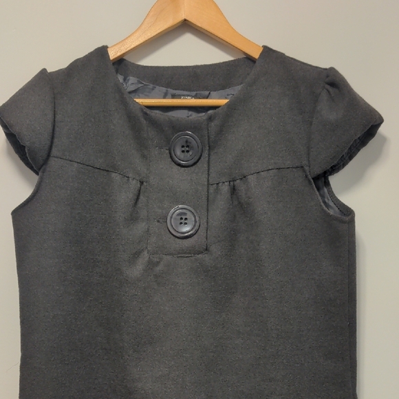 Chic Charcoal Wool Dress - Picture 2 of 5